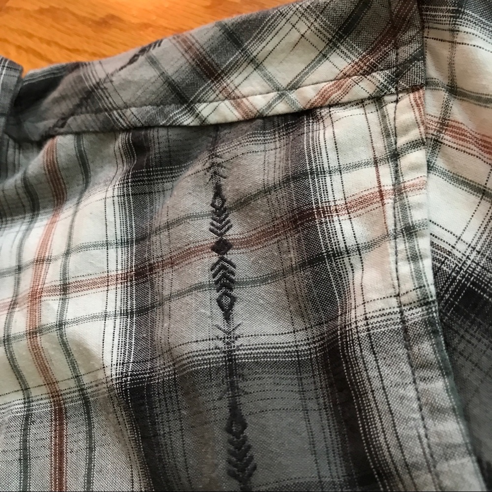 Gray plaid prAna shirt Slim Fit organic cotton - Picture 7 of 10